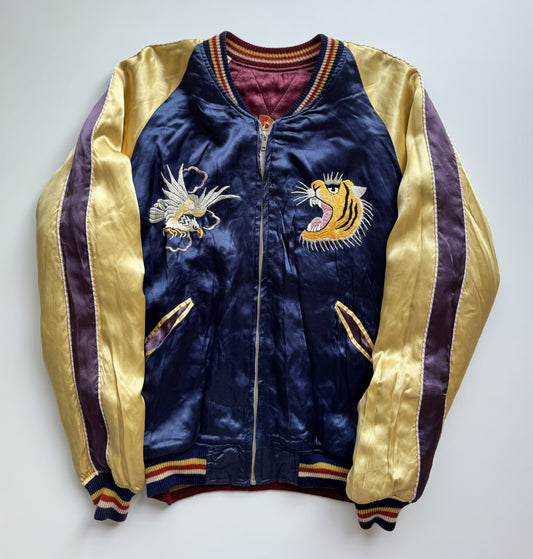 Vintage WAREHOUSE Reversible Sukajan Jacket Size 38 Eagle Dragon Mount Fuji Japanese Souvenir Bomber S M