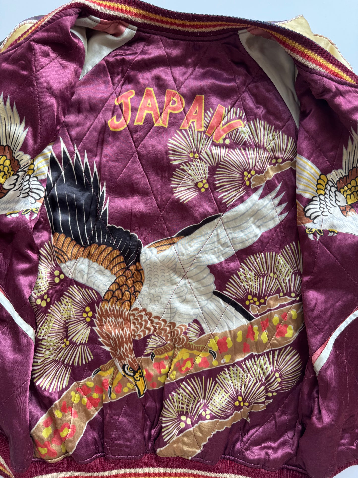 Vintage WAREHOUSE Reversible Sukajan Jacket Size 38 Eagle Dragon Mount Fuji Japanese Souvenir Bomber S M