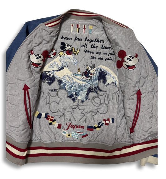 Rare Karl Helmut x Disney Mickey Mouse Reversible Jacket S, Hokusai Wave 20th Anniversary Japanese Disneyana