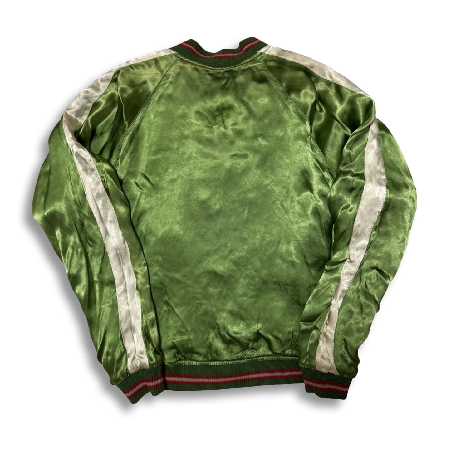 Cropped Heads Kappa Kingyo Goldfish Reversible Sukajan Jacket Size S Black Green Japanese Souvenir Bomber