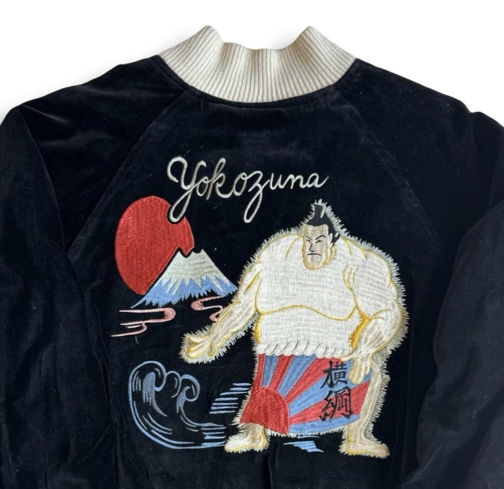 Vintage Switch Yokozuna Sumo Sukajan Jacket Reversible Tiger Eagle Dragon Japan Bomber Free Size S M