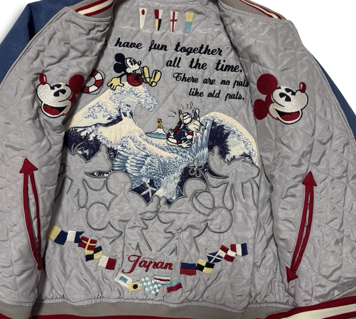 Rare Karl Helmut x Disney Mickey Mouse Reversible Jacket S, Hokusai Wave 20th Anniversary Japanese Disneyana