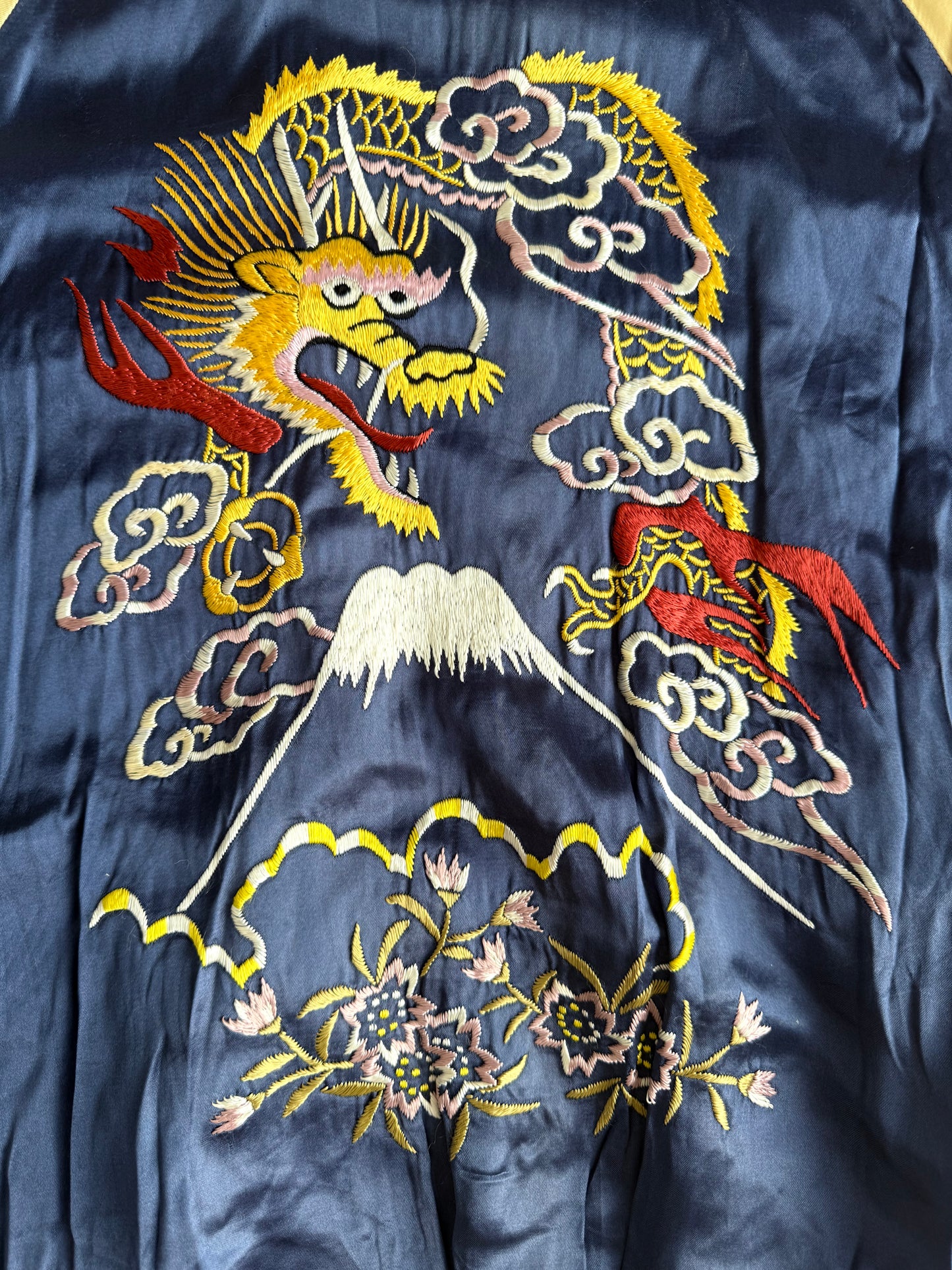 Vintage WAREHOUSE Reversible Sukajan Jacket Size 38 Eagle Dragon Mount Fuji Japanese Souvenir Bomber S M