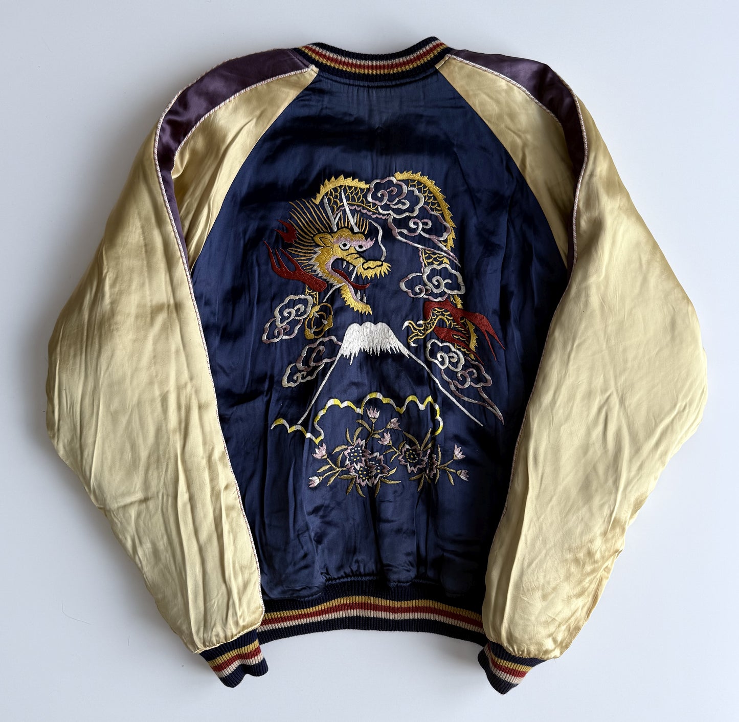 Vintage WAREHOUSE Reversible Sukajan Jacket Size 38 Eagle Dragon Mount Fuji Japanese Souvenir Bomber S M