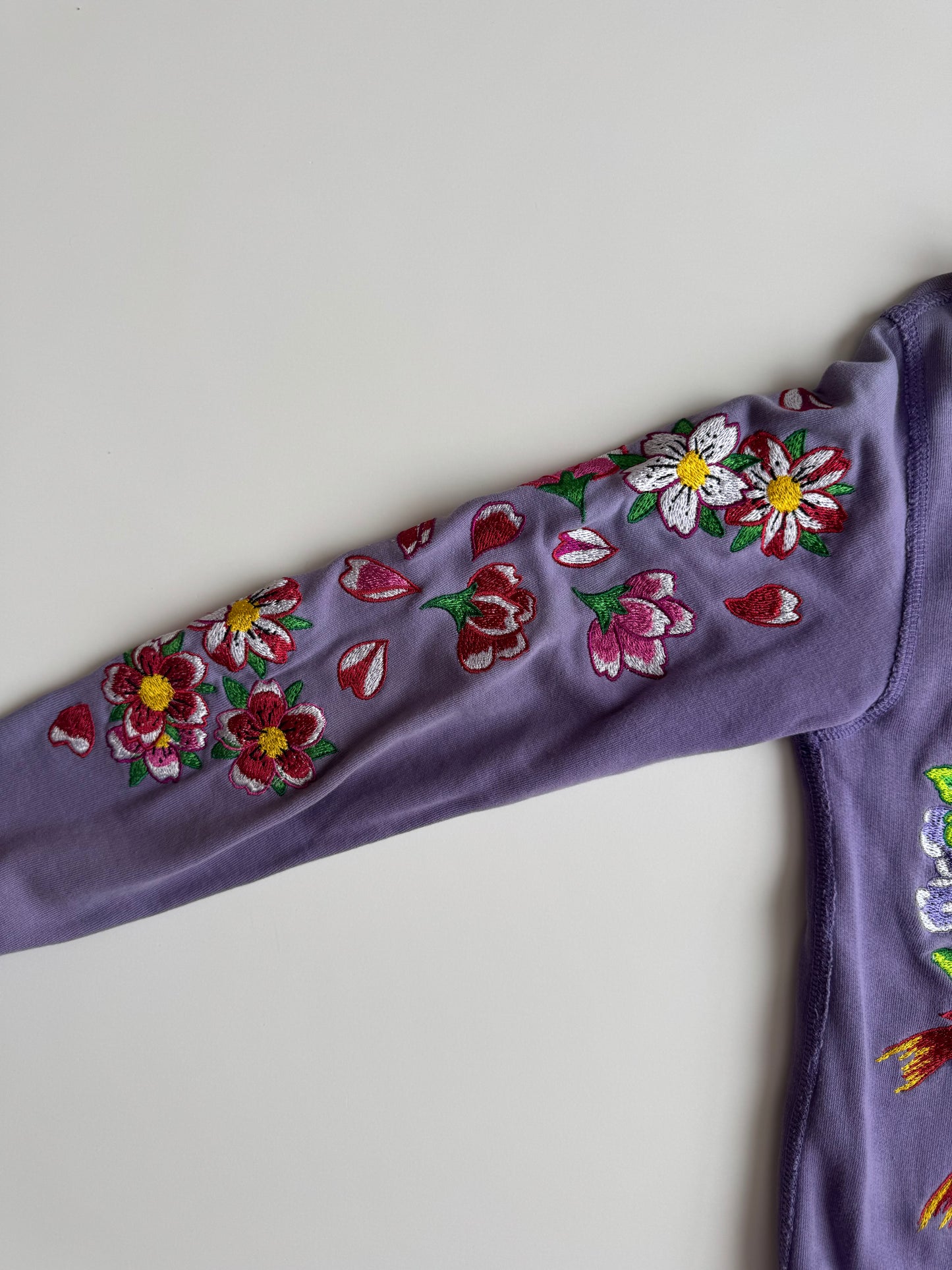 Vintage Ed Hardy Purple Embroidered Hoodie Floral Chrysanthemum Y2K Tattoo Art Hooded Sweatshirt Don Ed Hardy Designs