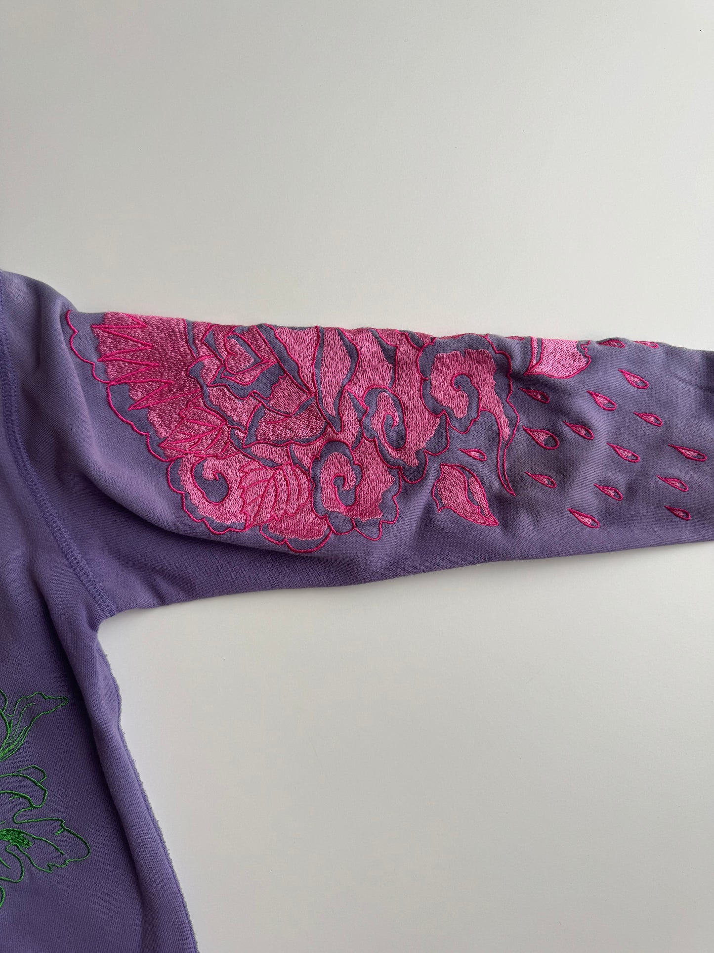 Vintage Ed Hardy Purple Embroidered Hoodie Floral Chrysanthemum Y2K Tattoo Art Hooded Sweatshirt Don Ed Hardy Designs