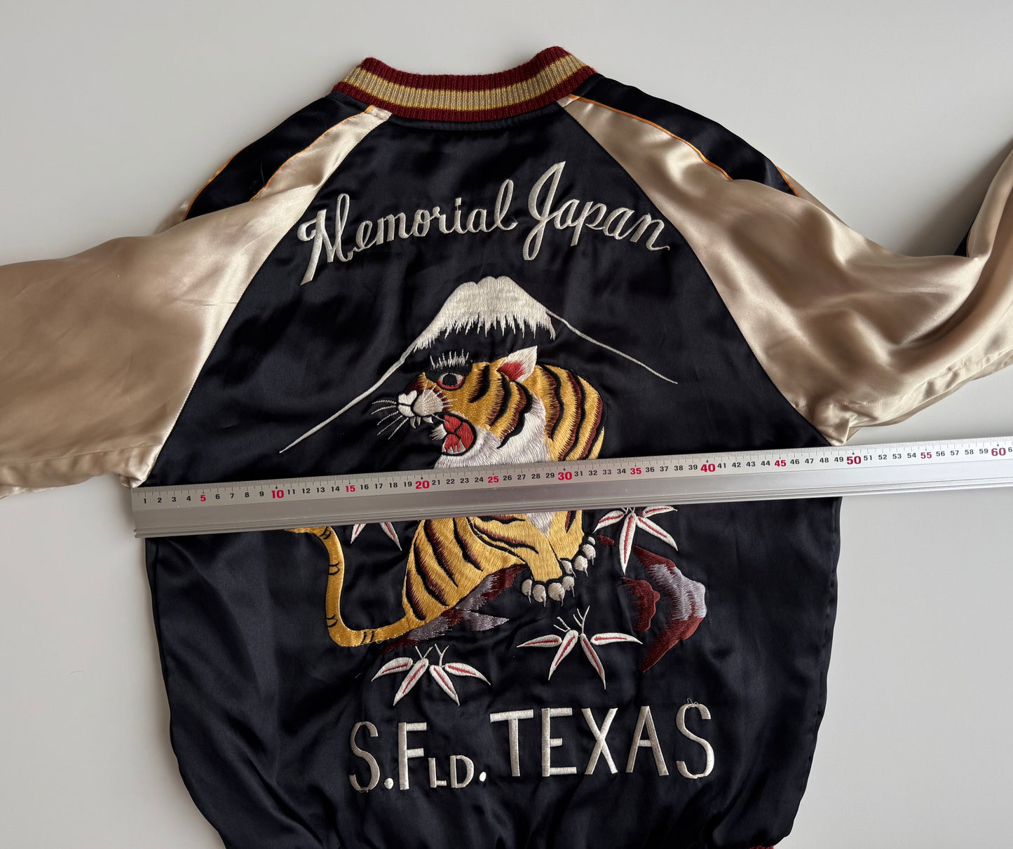 Vintage Tailor Toyo Enterprise Reversible Sukajan Jacket Tiger Eagle Mt Fuji Texas Japan Embroidered Satin Souvenir Bomber M-L