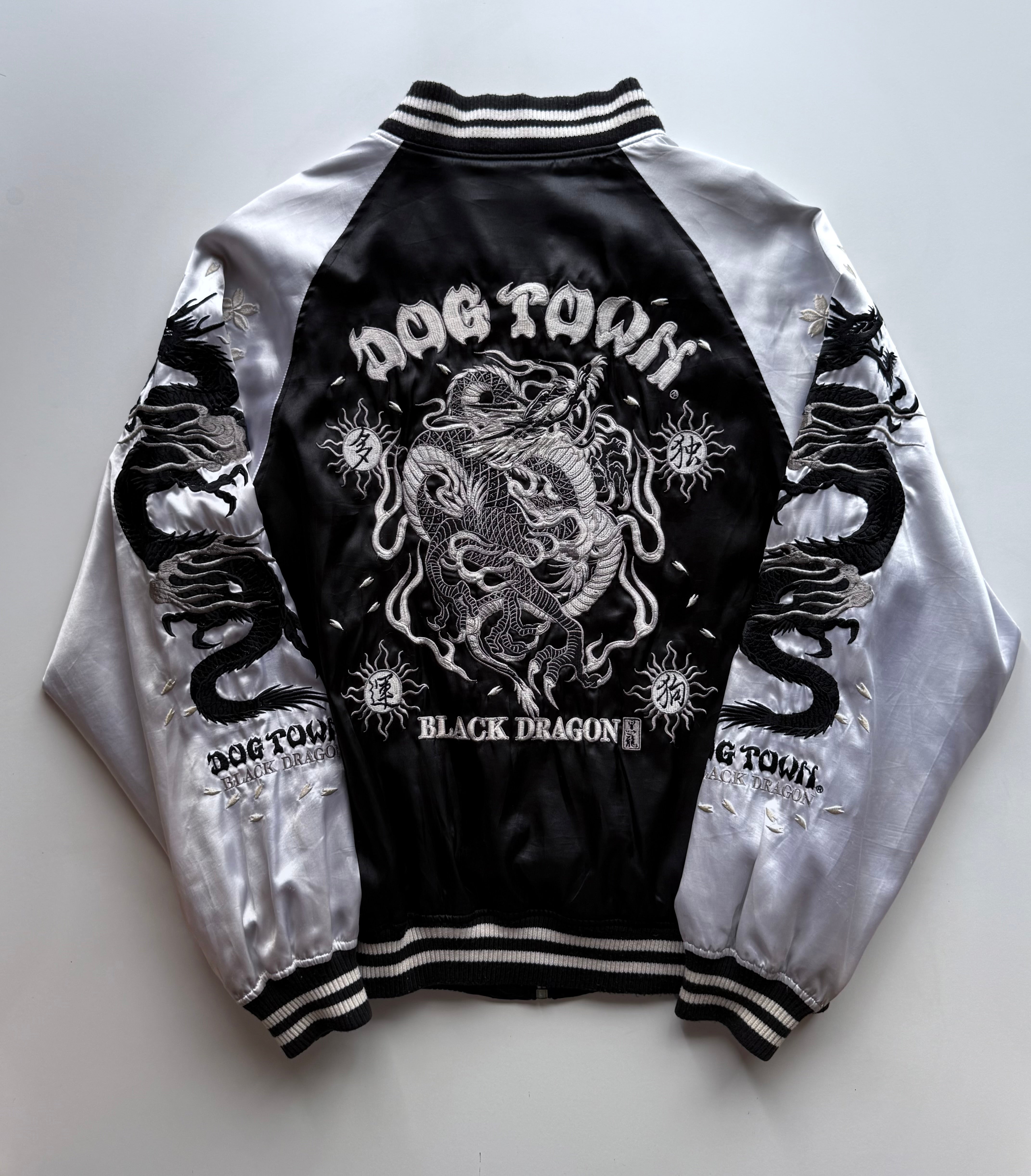 Vintage Dogtown Black Dragon Sukajan Jacket Vintage Silver