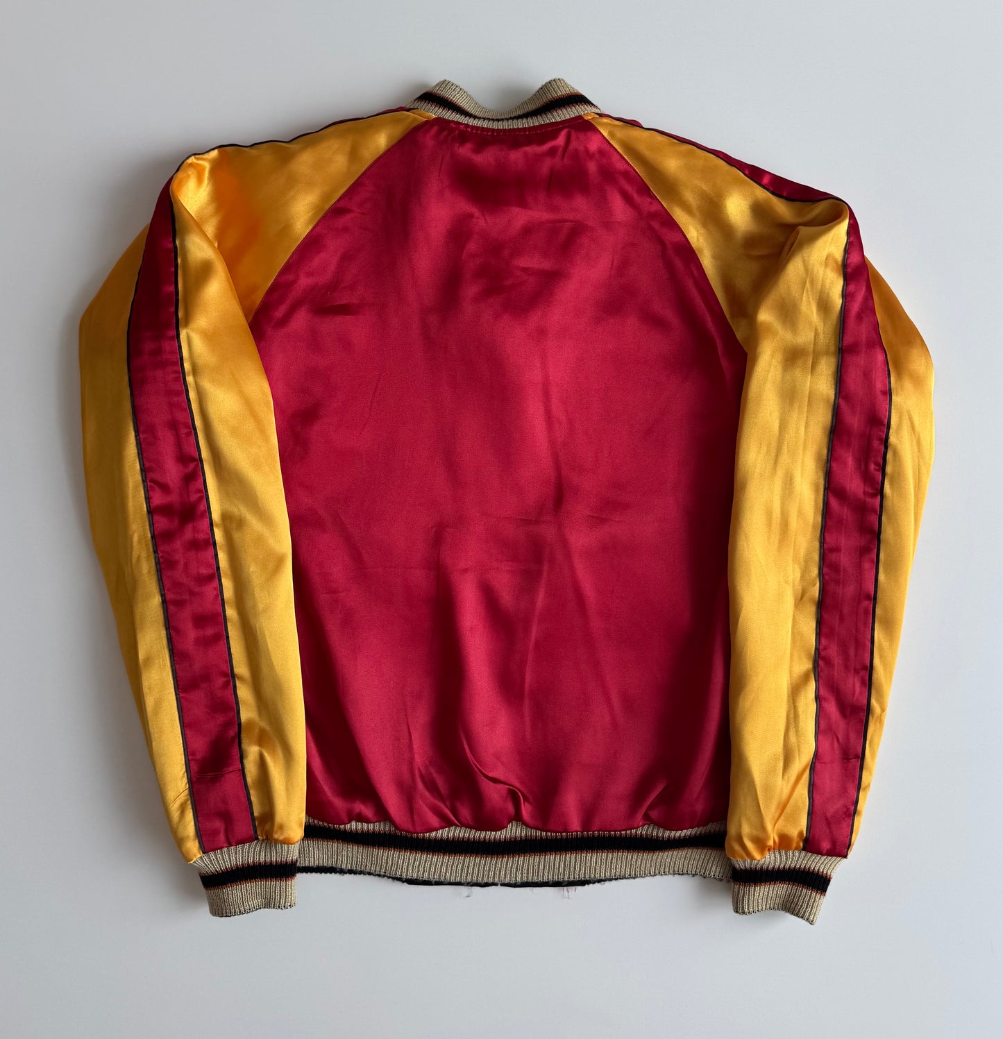 Vintage Clover Leaf Reversible Sukajan Jacket Dragon Skull Embroidery Yokosuka Japanese Souvenir Bomber Black Blue Red Gold Approx M