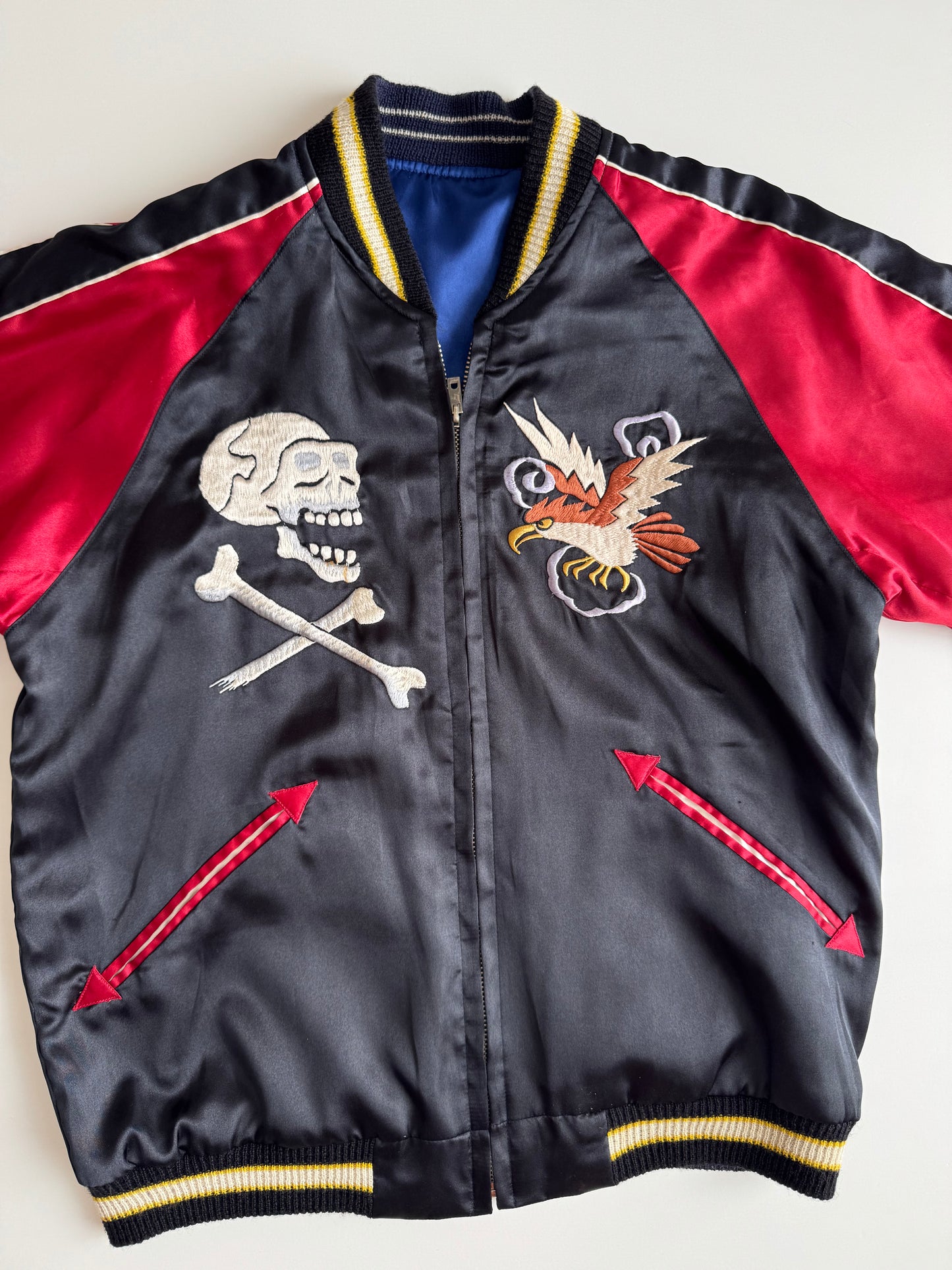 Vintage Chevy Lover Sukajan Jacket Reversible Hot Rod Monster Kustom Kulture Embroidered Japanese Souvenir Bomber Size M