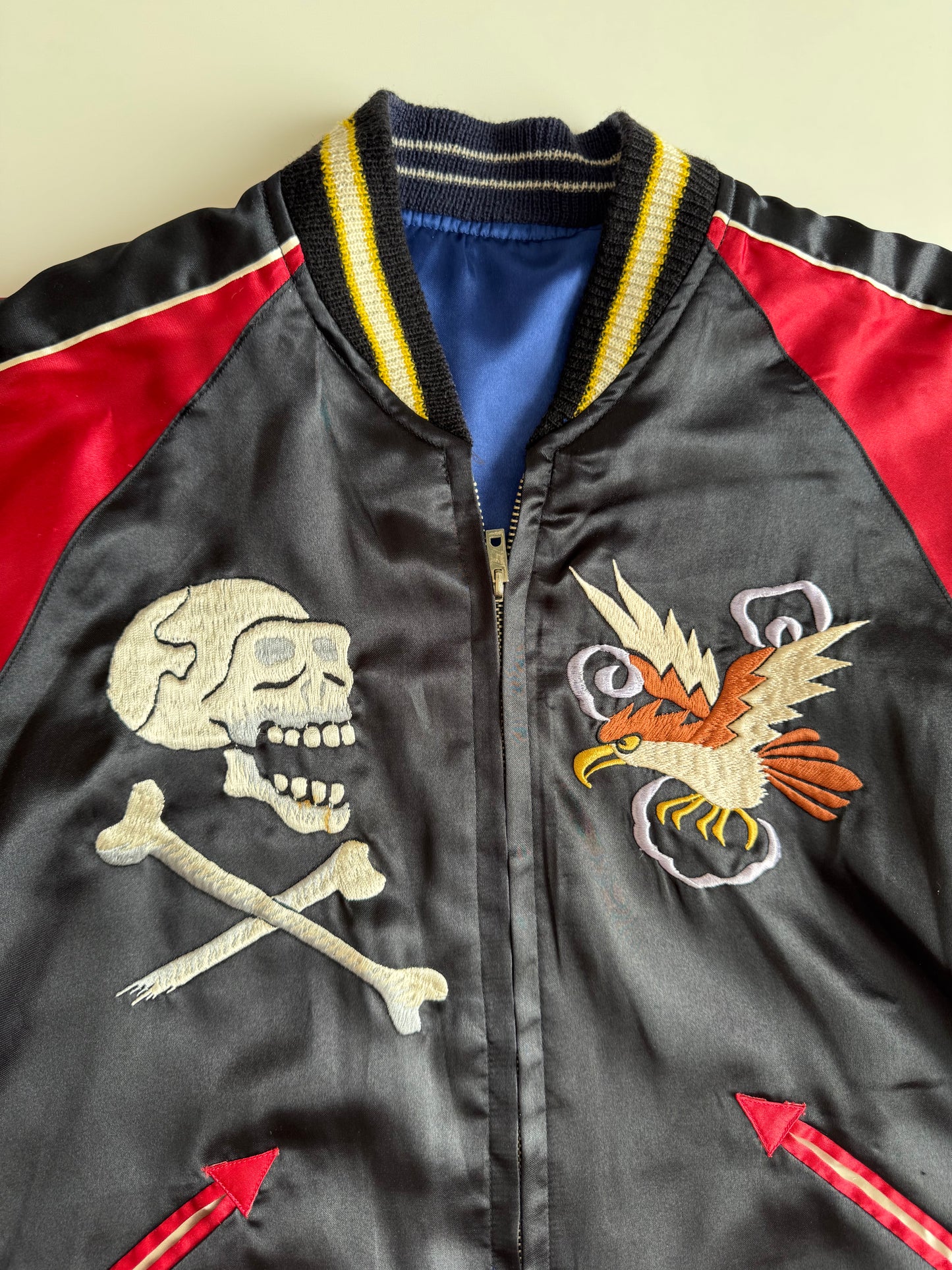 Vintage Chevy Lover Sukajan Jacket Reversible Hot Rod Monster Kustom Kulture Embroidered Japanese Souvenir Bomber Size M