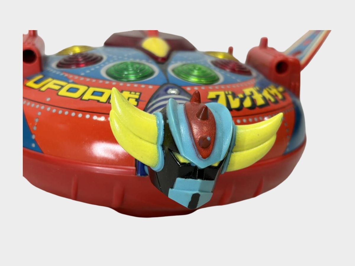 Popi UFO Robo Grendizer Mystery Saucer Tin Toy with Box — Showa Japan Space Vehicle