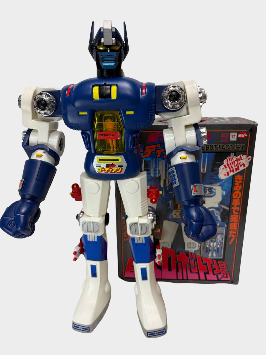 Popy Jumbo Machinder Gordian Giant Robot Figure, Boxed 1970s, Vintage Japanese Mecha Display Piece