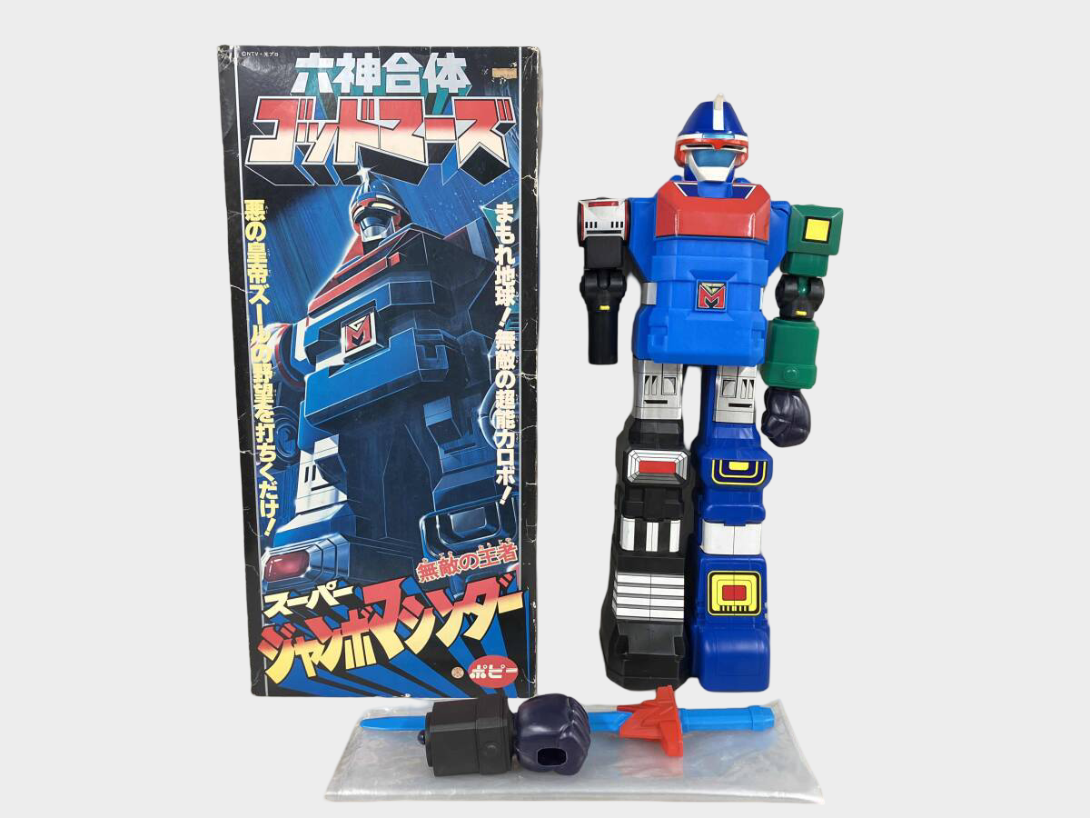 Popy Super Jumbo Machinder Godmars Vintage Showa Giant Robot Figure with Box and Accessories