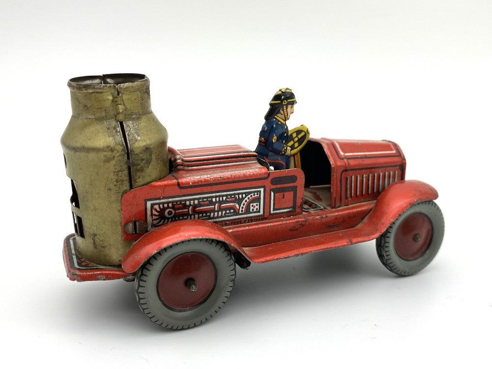 Postwar German Tin Fire Engine with Steam Pump US Zone Era 1945–1955