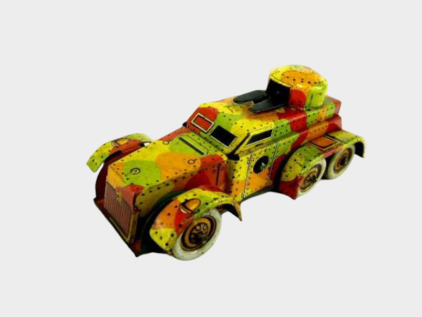 Pre-War Japanese Tin Armored Military Army Truck Camouflage Six-Wheel Vehicle Early Showa