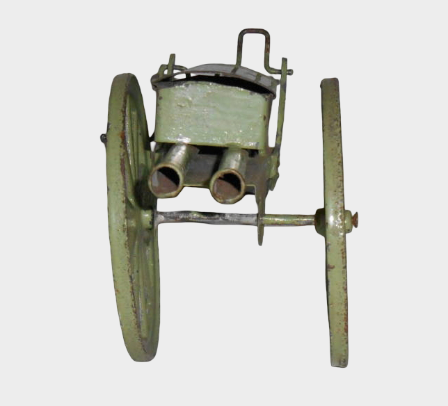 Pre-War Japanese Tin Artillery Cannon Twin Axle Spring Toy Army