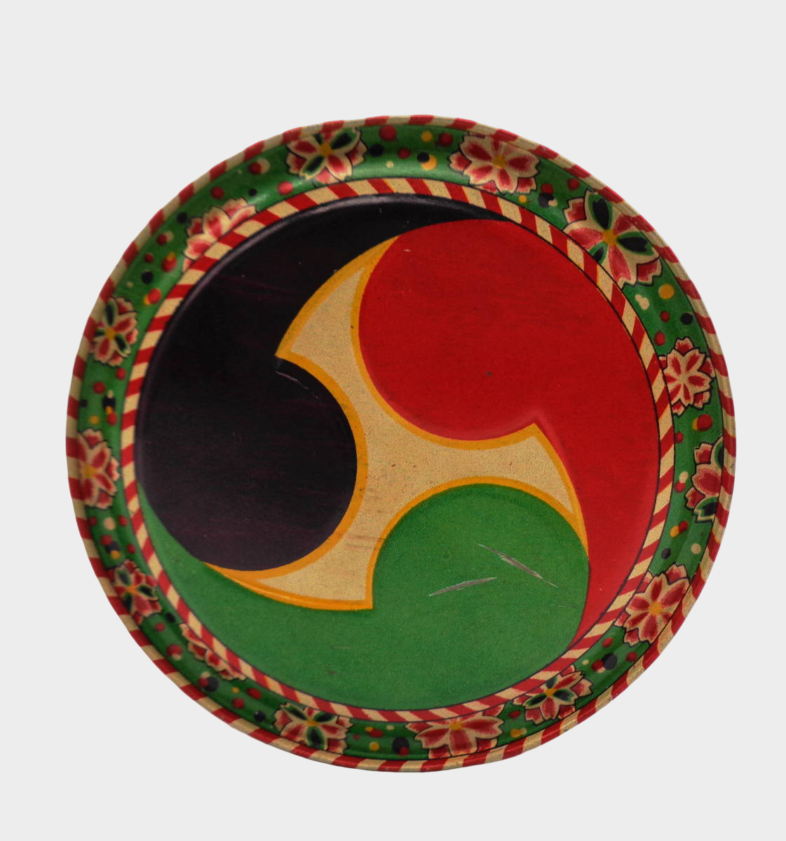 Pre-War Japanese Tin Drum Toy Norakuro Pierrot Girl Lithographed Made in Japan