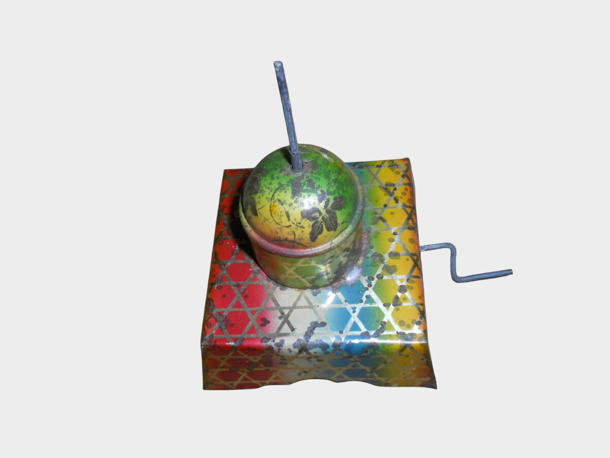 Pre-War Japanese Tin Hand-Crank Roulette Game Meiji Taisho Era Toy