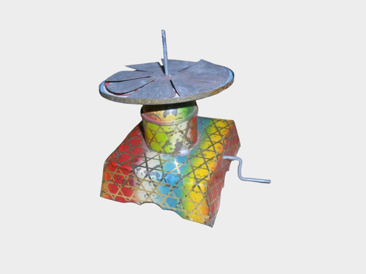 Pre-War Japanese Tin Hand-Crank Roulette Game Meiji Taisho Era Toy