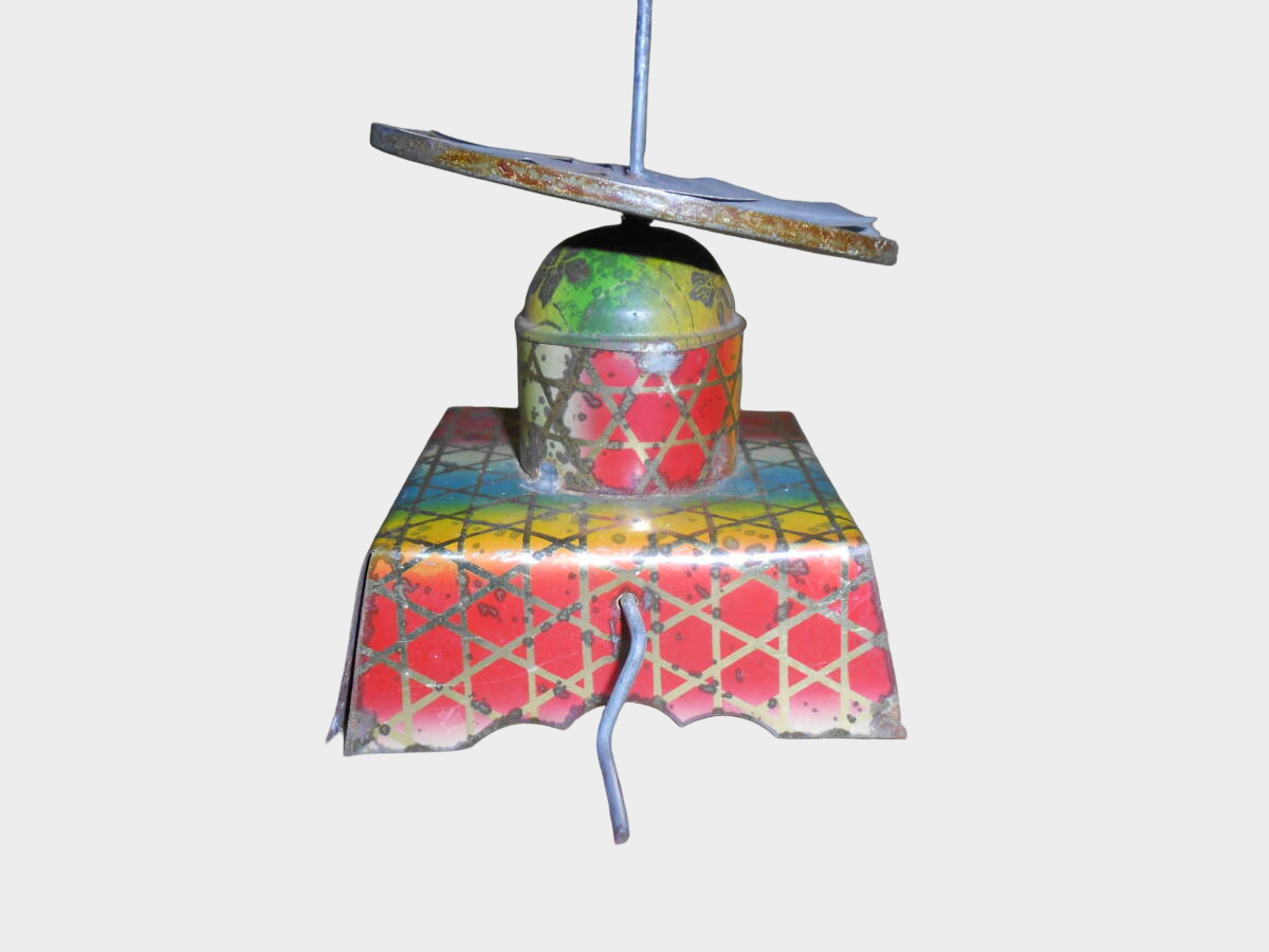 Pre-War Japanese Tin Hand-Crank Roulette Game Meiji Taisho Era Toy