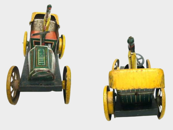 Pre-War Japanese Tin Open Car Friction Toy with Driver Early Showa Automobile