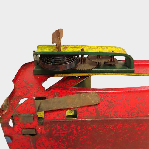 Pre-War Japanese Tin Racing Car Lift Ramp Game Hand-Push Up-Down Rail Mechanical Toy