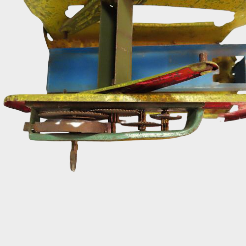 Pre-War Japanese Tin Racing Car Lift Ramp Game Hand-Push Up-Down Rail Mechanical Toy