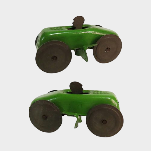 Pre-War Japanese Tin Racing Car Lift Ramp Game Hand-Push Up-Down Rail Mechanical Toy