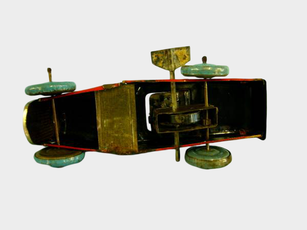 Pre-War Japanese Tin Racing Automobile Friction Toy with Driver Trade Mark Early Showa