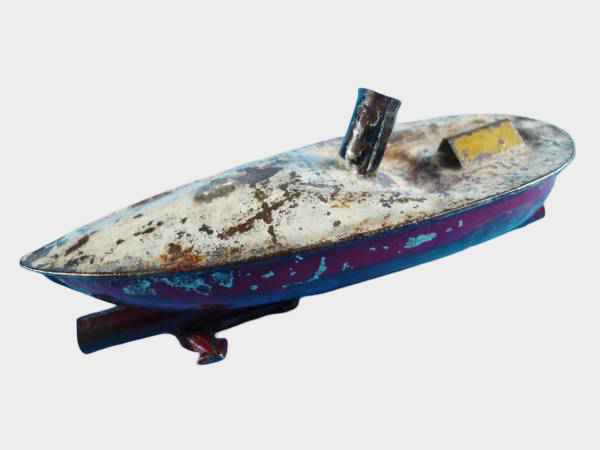 Pre-War Japanese Tin Steamship Clockwork Water Toy