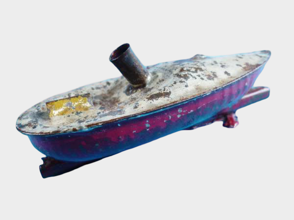 Pre-War Japanese Tin Steamship Clockwork Water Toy