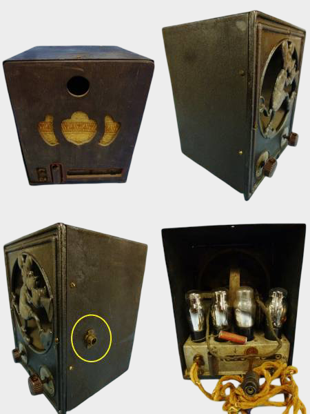 Pre-War Mickey Mouse Vacuum Tube Radio Cast Metal Cabinet Disneyana Art Deco