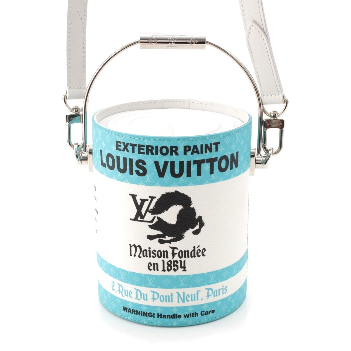 Louis Vuitton Paint Can M81597 Light Blue White – Limited Edition 2WAY Bag – Rare LV Can Bag – Art Collector Piece