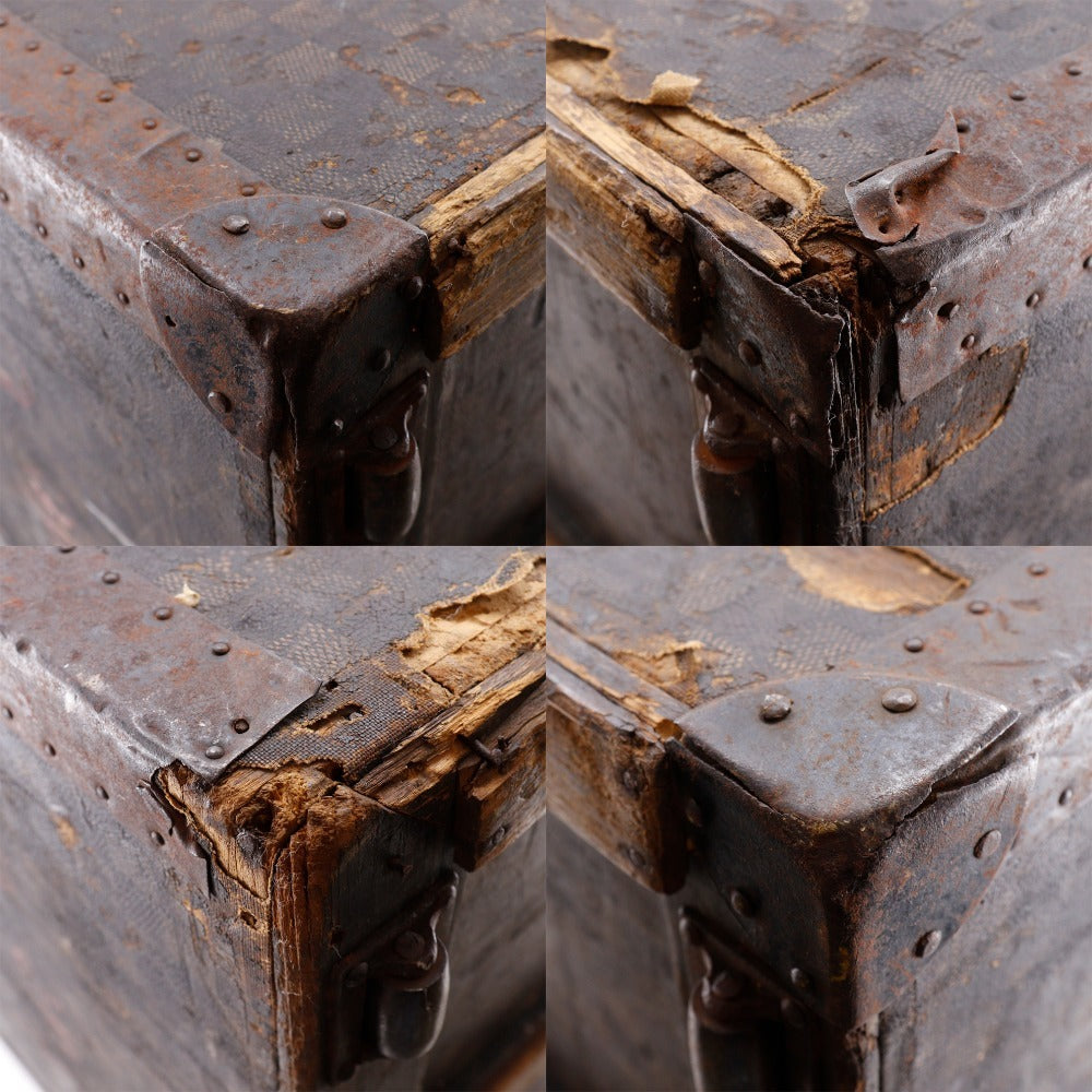 MUSEUM QUALITY Louis Vuitton Damier Canvas Trunk Brown – Large Antique Travel Case with Brass Hardware – Early 20th Century LV Collector Chest