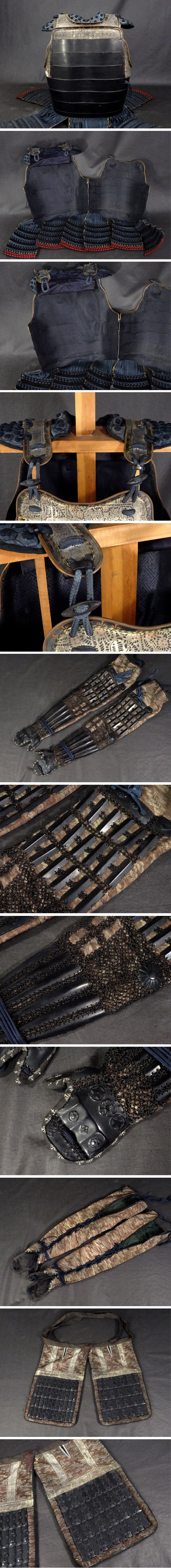 Premium Toshin-dai Gusoku — Iron Kabuto, Mon-Style Crest Do, Black Lacquer Plate Presence, Full Display Ensemble with Box