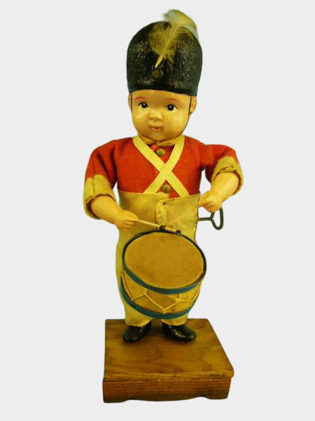 Prewar Japanese Celluloid Drummer Boy Wind-Up Toy