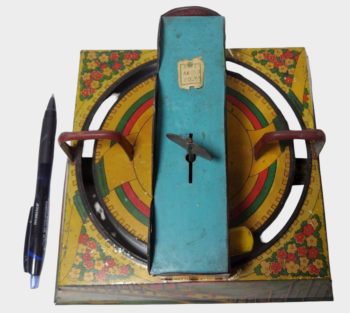 Prewar Japanese Tin Electric Railway Loop Toy 1930s Showa Wind-Up Mechanical Display