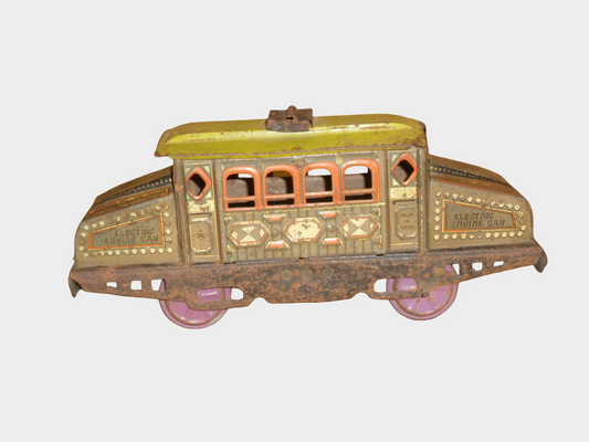 Prewar Japanese Tin Electric Train Engine MS Mark Made in Tokyo Early Electric Railcar Toy