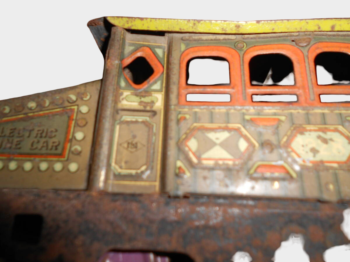 Prewar Japanese Tin Electric Train Engine MS Mark Made in Tokyo Early Electric Railcar Toy