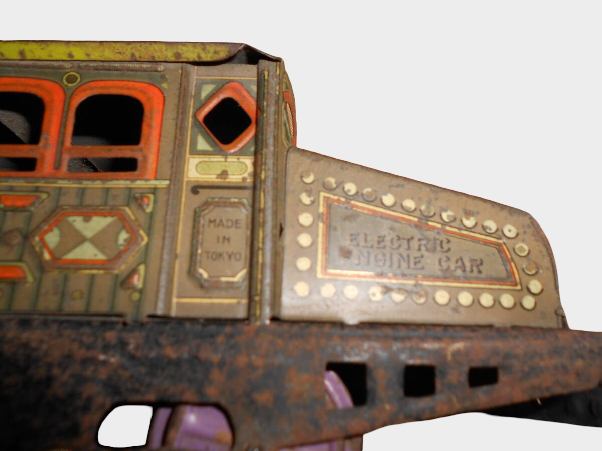 Prewar Japanese Tin Electric Train Engine MS Mark Made in Tokyo Early Electric Railcar Toy