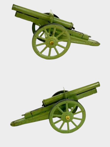 Prewar Japanese Tin Field Cannon Artillery Toy with Wheels
