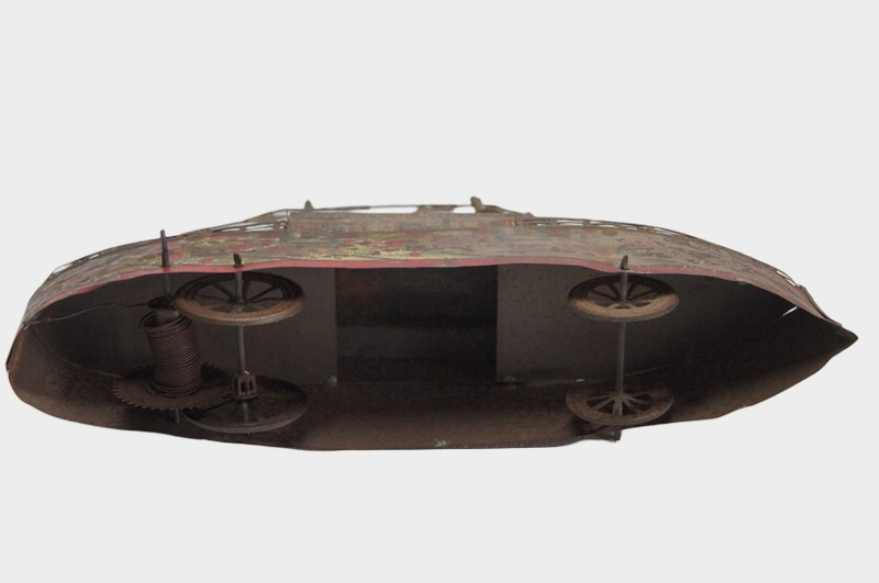 Prewar Meiji Era Japanese Tin Clockwork Battleship “Togo-ban” Naval Commemorative Vessel