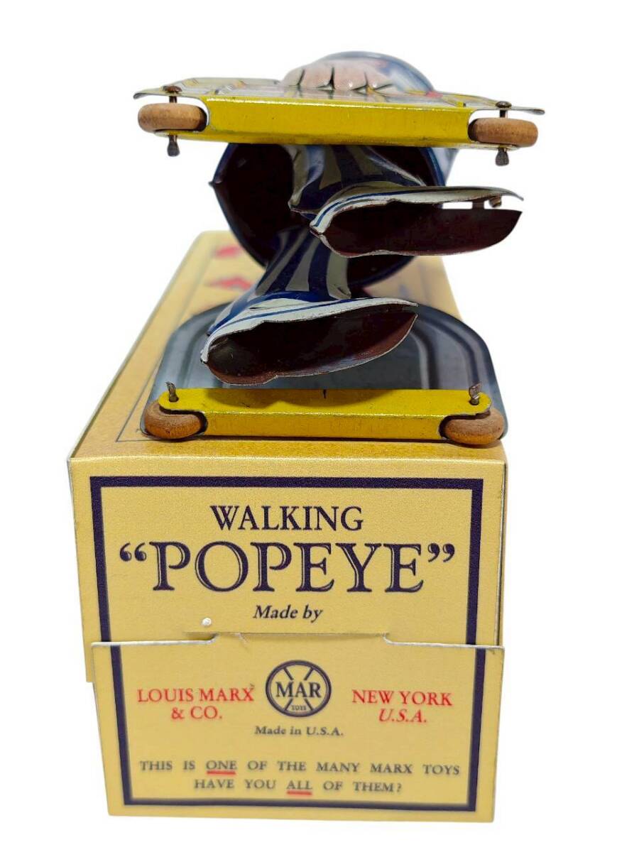 Prewar Tin Walking Popeye Wind-Up Toy with Box 1930s Licensed Character