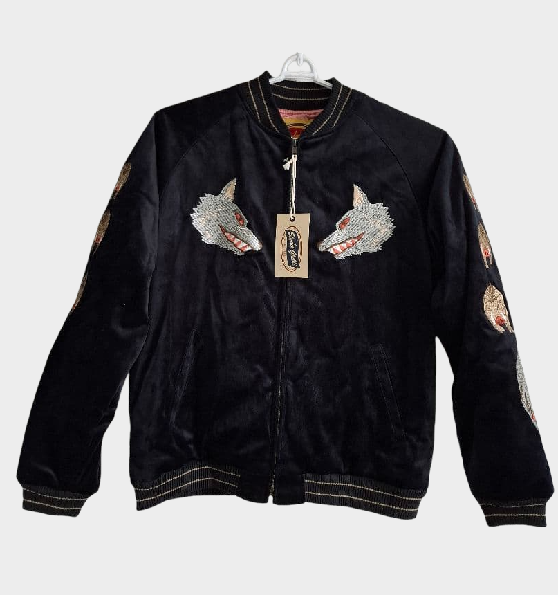 Rare Studio Ghibli GBL Princess Mononoke Initial Model Sukajan L Rare Early Release Ghibli Embroidered Satin Jacket