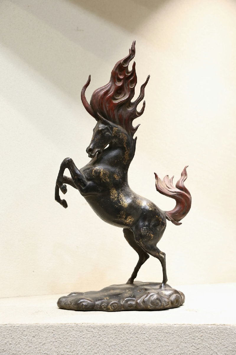 Qing Dynasty Bronze Qilin (Kirin) Fire-Mane Sculpture | Mythical Auspicious Beast | Chinese Scholar Bronze