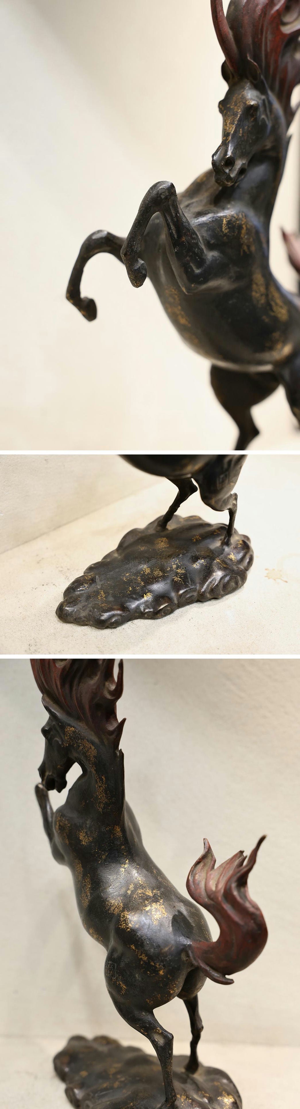 Qing Dynasty Bronze Qilin (Kirin) Fire-Mane Sculpture | Mythical Auspicious Beast | Chinese Scholar Bronze