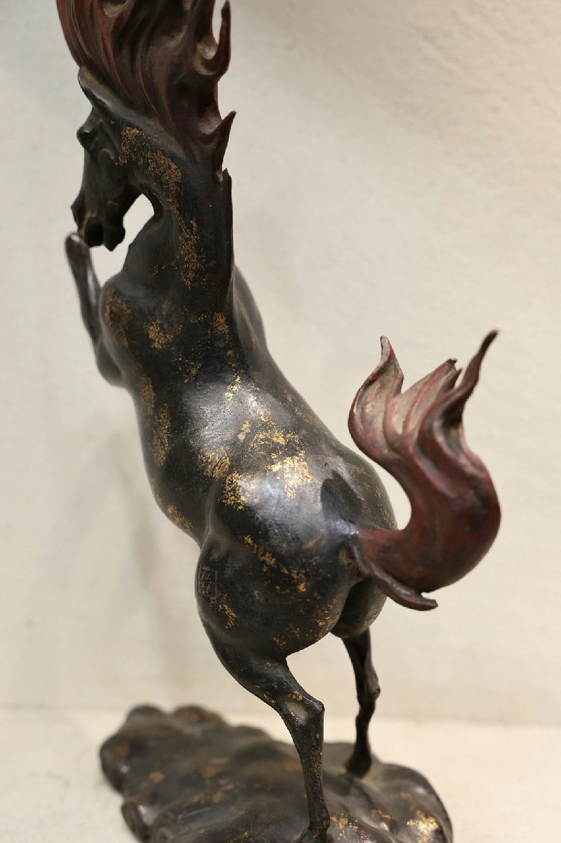 Qing Dynasty Bronze Qilin (Kirin) Fire-Mane Sculpture | Mythical Auspicious Beast | Chinese Scholar Bronze