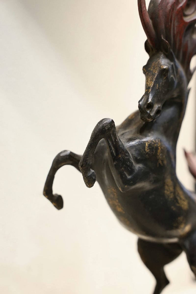 Qing Dynasty Bronze Qilin (Kirin) Fire-Mane Sculpture | Mythical Auspicious Beast | Chinese Scholar Bronze
