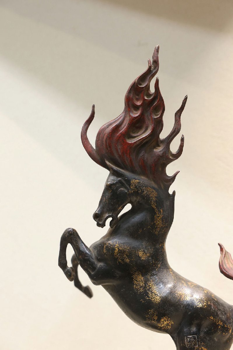 Qing Dynasty Bronze Qilin (Kirin) Fire-Mane Sculpture | Mythical Auspicious Beast | Chinese Scholar Bronze